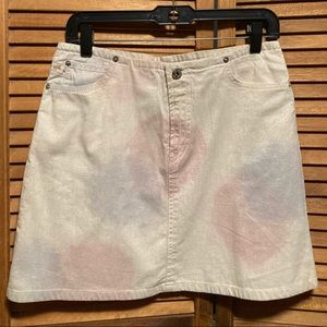 Vintage Parasuco Jeans Iridescent White/Silver/Pink/Lavender Shimmer Mini Skirt